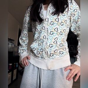 No Boundaries Multicolor Heart Bomber Jacket